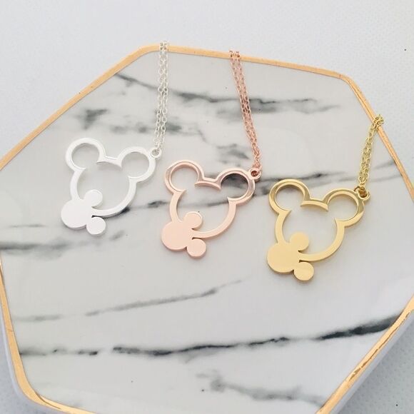 Disney Double Mickey Mouse Pendant Necklace NWT - Picture 4 of 8